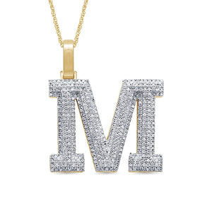 10KT 0.72-0.81CT D-MICROPAVE INITIAL "M"