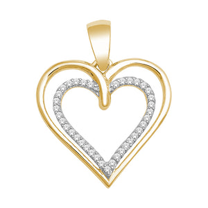 10K 0.10CT D-HEART CHARMS