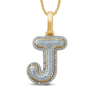 10K 0.25-0.32CT D-BUBBLE LETTER " J "