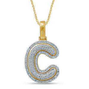 10K 0.28-0.37CT D-BUBBLE LETTER " C "