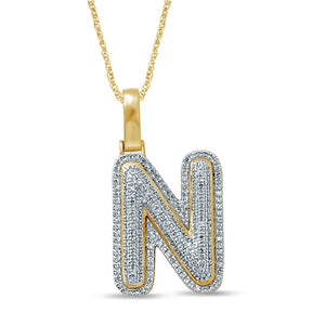 10K 0.33-0.41CT D-BUBBLE LETTER " N  "