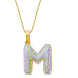 10KT 0.35-0.49 CT D- BUBBLE LETTER " M "