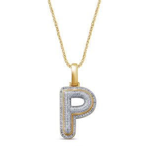 10K 0.25-0.33CT D-BUBBLE LETTER " P "