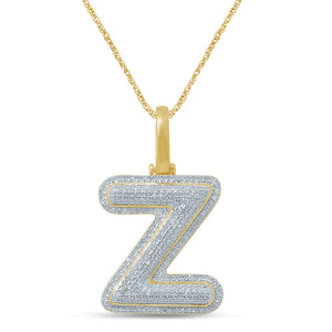 10KT 0.42-0.51CT D-BUBBLE LETTER " Z  "