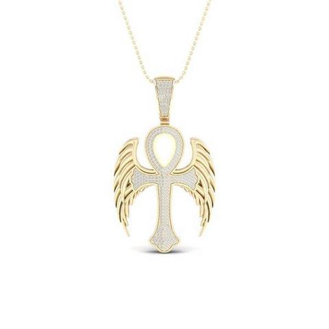 10K 0.60CT D-ANKH WITH WINGS