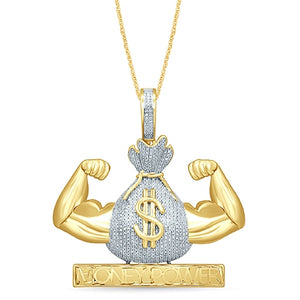 10K 0.72-0.78CT D-MONEY BAGS "MONEY POWER"