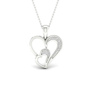 SPL PRICE 10KT 0.04CT D-LADIES PENDANT "TWO HEARTS"