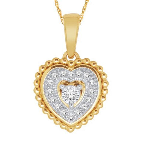 10K 0.05CT D-"HEART CHARMS"