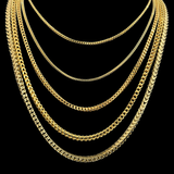 10K-14K Solid Gold Italian Hallow Franco Chain