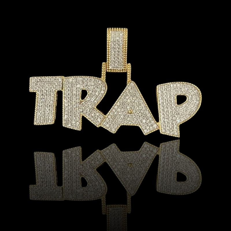 10K Yellow gold Trap Custom Piece with 1.32 Ct Diamonds