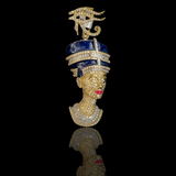 10K Yellow gold Nefertiti Charm With 0.80 Ctw Diamonds