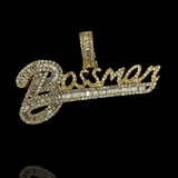 10K Yellow Gold Custom BOSSMAN Charm With 1.73 Ctw Diamonds