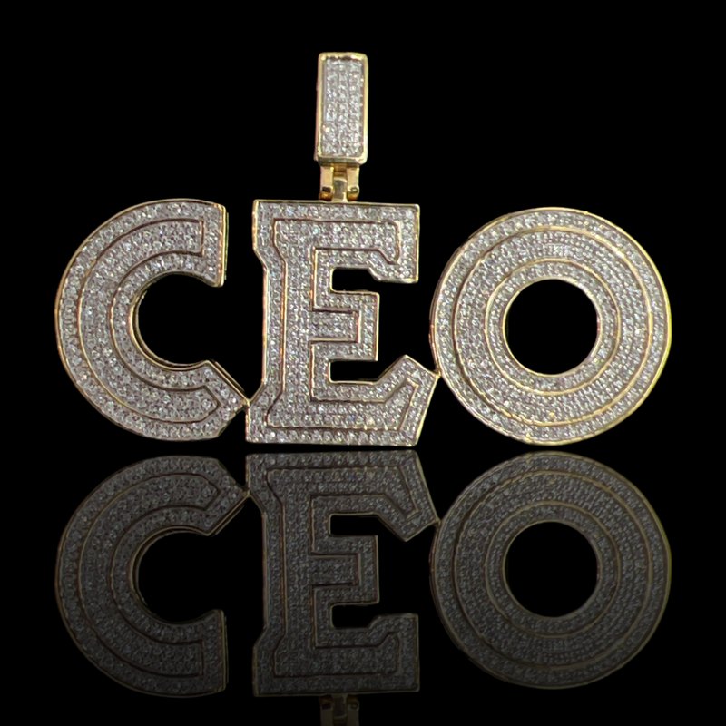 10K Yellow Gold Custom CEO Charm With 1.32 Ctw Diamonds
