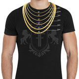 10K-14K Solid Gold Italian Hallow Franco Chain